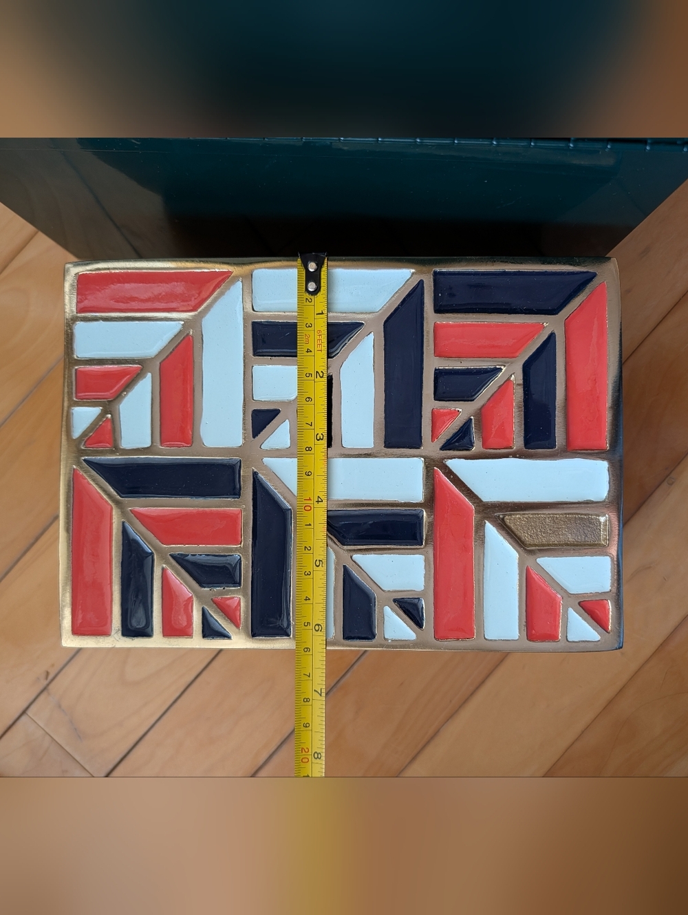 Vtg Brass & Enamel Large Nesting Boxes - Picture 10 of 16